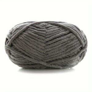 Soft Polyester Flat Yarn – 60m, 4mm Width | Smooth & Comfortable |  Dark Gray 
