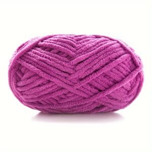 Soft Polyester Flat Yarn – 60m, 4mm Width | Smooth & Comfortable |  Eggplant Purple