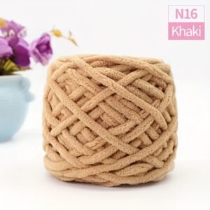 Luxurious Thick Polyester Yarn – 100g Ball | Khaki