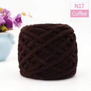 Luxurious Thick Polyester Yarn – 100g Ball | Coffee
