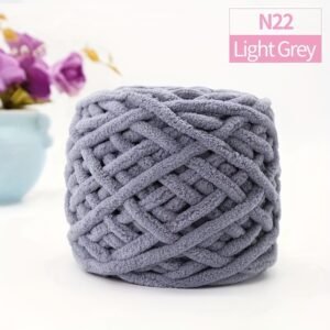 Luxurious Thick Polyester Yarn – 100g Ball | Gray