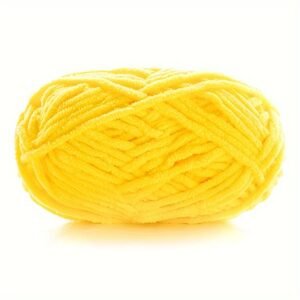 Soft Polyester Flat Yarn – 60m, 4mm Width | Smooth & Comfortable |  Bright Yellow