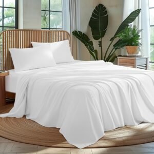 Luxury 1000-Thread Microfiber 4-Piece Bed Sheet Set – White (Single)