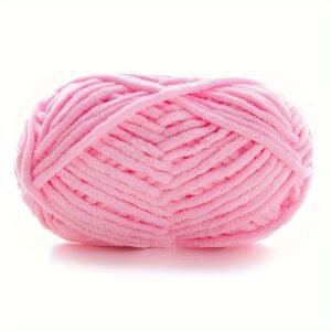 Soft Polyester Flat Yarn – 60m, 4mm Width | Smooth & Comfortable |  Dark Pink 