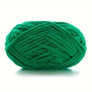 Soft Polyester Flat Yarn – 60m, 4mm Width | Smooth & Comfortable |  Emerald Green