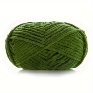 Soft Polyester Flat Yarn – 60m, 4mm Width | Smooth & Comfortable |  Pine Green