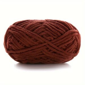 Soft Polyester Flat Yarn – 60m, 4mm Width | Smooth & Comfortable |  Coffee 