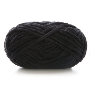 Soft Polyester Flat Yarn – 60m, 4mm Width | Smooth & Comfortable |  Black