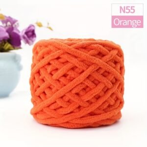Luxurious Thick Polyester Yarn – 100g Ball | Orange Red