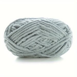 Soft Polyester Flat Yarn – 60m, 4mm Width | Smooth & Comfortable |  Bluish-Gray