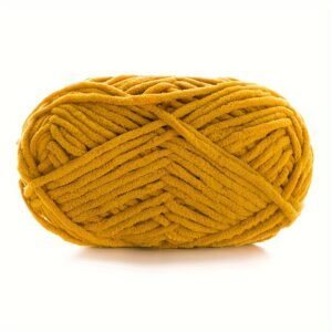 Soft Polyester Flat Yarn – 60m, 4mm Width | Smooth & Comfortable |  Earth-Yellow